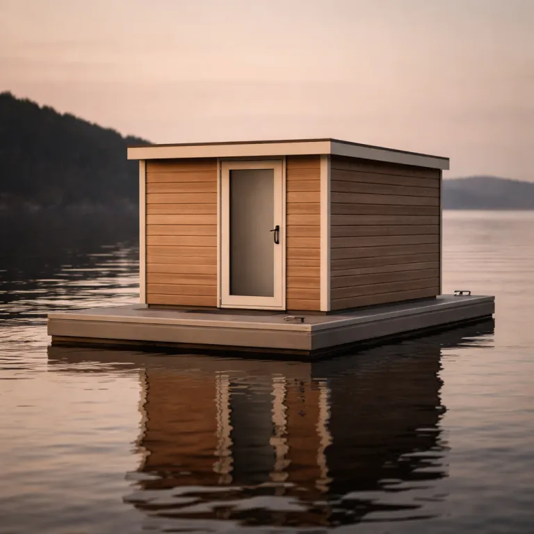 The Quiet Pleasure of a Norwegian Floating Sauna at Dusk